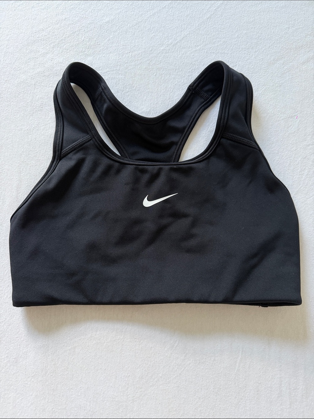 Nike Black Racerback Sports Bra with White Swoosh